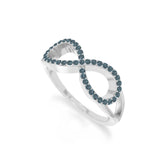 natural london blue topaz infinity promise rings in sterling silver